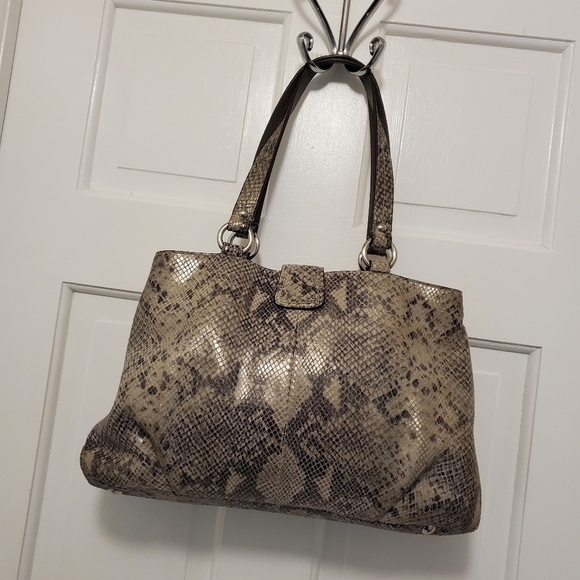 Coach Python Grey Embossed Leather Carryall #F19679, Classic - Picture 5 of 11